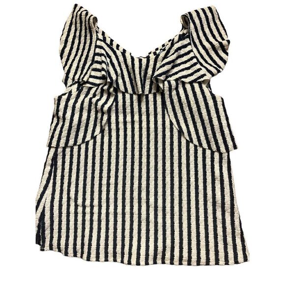 Anthropologie top by Eva Franco navy stripe sz XS - Picture 3 of 4